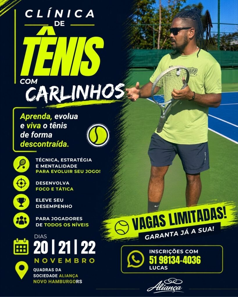 Clínica de Tênis com Carlinhos no Aliança!